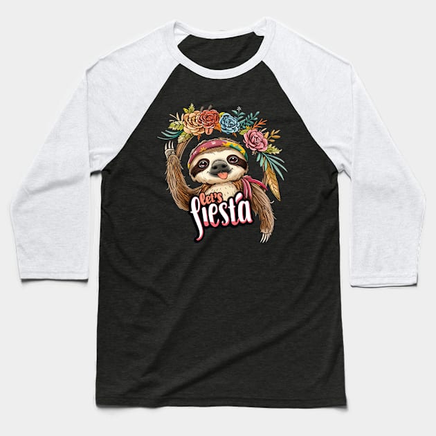 Happy sloth cinco de mayo let's fiesta Baseball T-Shirt by emhaz